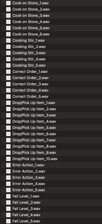 Cooking Game Sound Effects