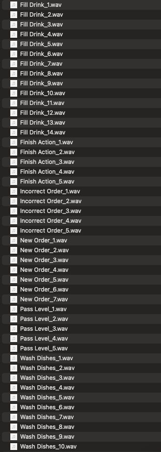Cooking Game Sound Effects