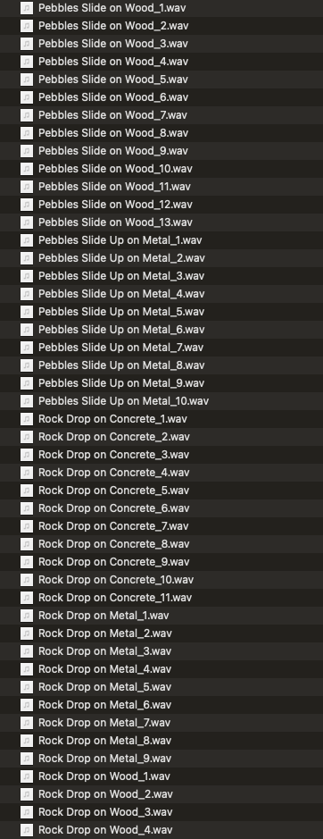 Rock Foley Sound Effects