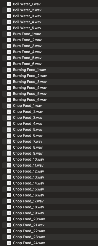 Cooking Game Sound Effects