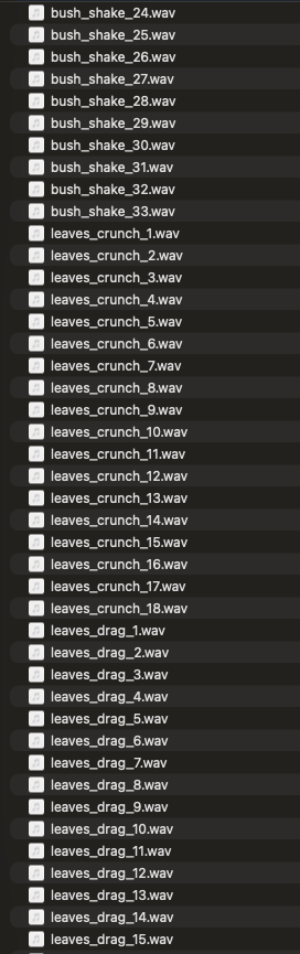 Foliage Sound Effects