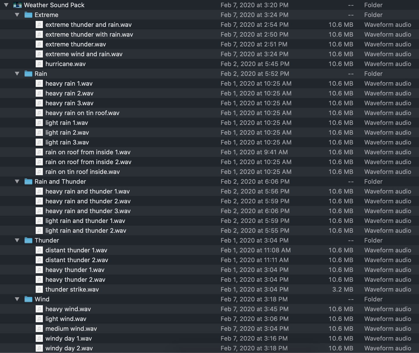 Weather Sound Effects Pack